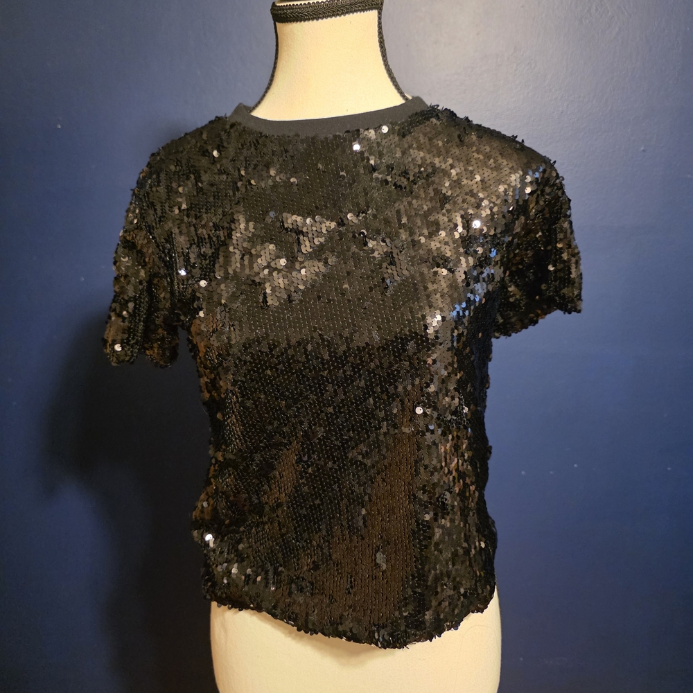 Black Sequin Women's Top